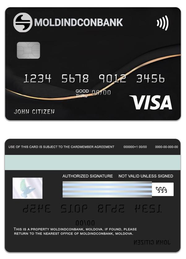 Moldova MoldindconBank exclusive credit visa card